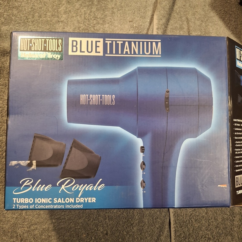 Hot Shot Tools Blue Titanium Turbo Ionic Salon Dryer